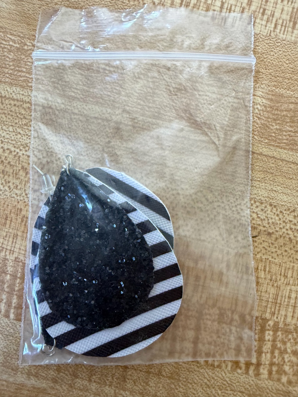 Black & White Glitter Stripe Hanging Party Ornament